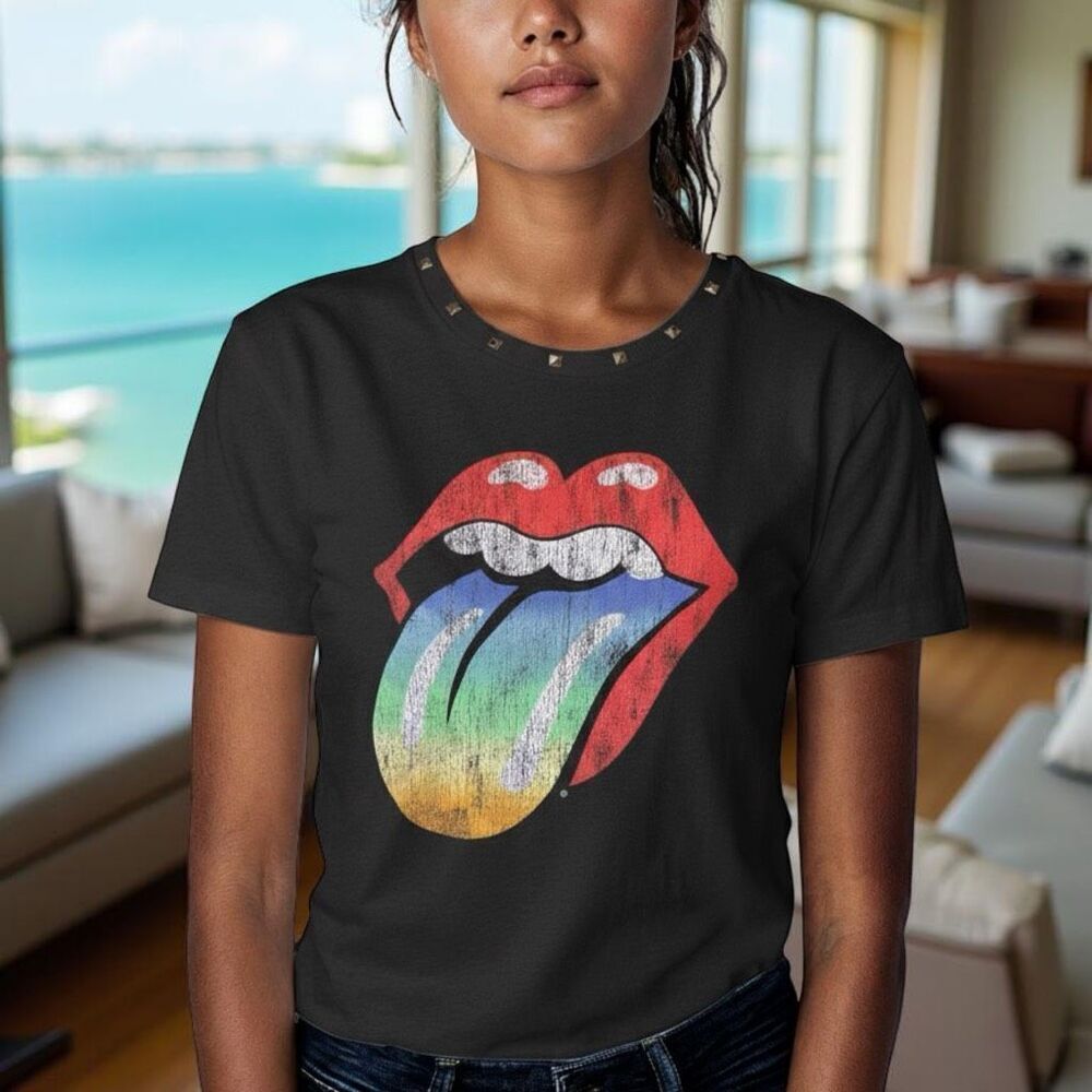 Rock & Republic Rolling Stones Lips T Shirt Size XS